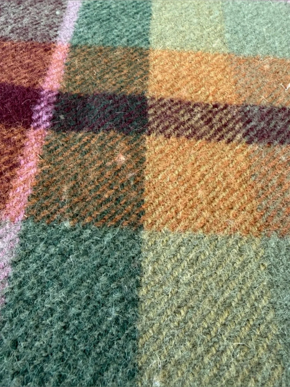 VTG Lauren Ralph Lauren Brittany Plaid 100% Wool Queen Blanket Earth Tones READ